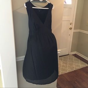 GAP sz 18 silk blend black sleeveless dress w/bow
